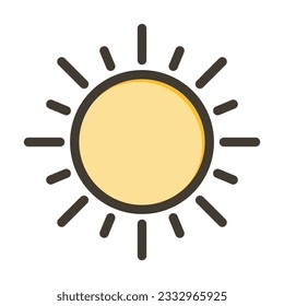 Colores Llenos De Líneas Espesas De Sol Para Uso Personal Y Comercial.
