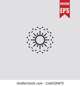 Sun thin line icon.Vector illustration.