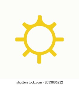 The Sun, thin lines web and social media icon, stock vector illustration