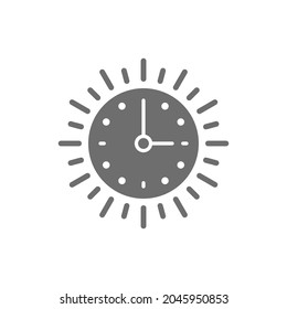 Sun time, long day, light daytime grey icon.