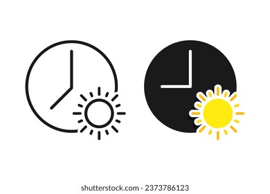 Symbole de l'heure du soleil. Illustration image vectorielle