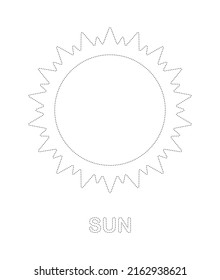 Sun Tracing Worksheet Kids Stock Vector (Royalty Free) 2162938621 ...