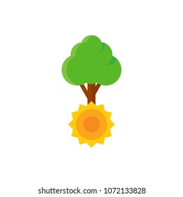 Sun Tree Logo Icon Design