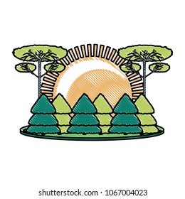 sun and trees icon