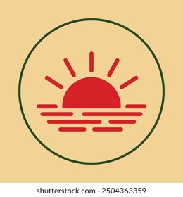 Sun trendy icon abstract skilled vector illustration colorful artwork design.eps