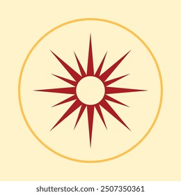 Sonne trendy Symbol logische abstrakte Vektorgrafik bunte Kunstwerk schönes Design.eps