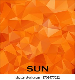 Sun. Triangle polygonal sun in solar system planet. Low polygon vector illustration. The Sun is the star at the center of the Solar System. Education Poster template.