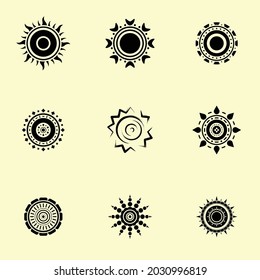 sun tribal circle round logo simple icon design illustration