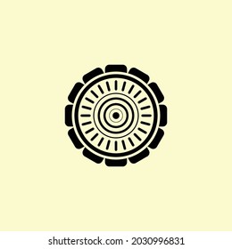 logotipo de círculo tribal solar redondo simple ilustración de diseño de icono