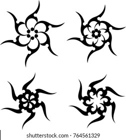 Sun Tribal Tattoo Design Vector Art Illustration