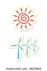Sun and Turbine Icons