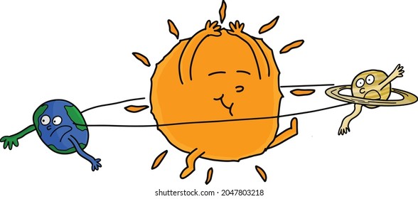 The Sun is turning arround. Other planets are feeling dizzy.