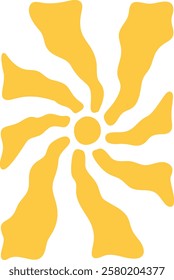 Sun twirling rays groovy print