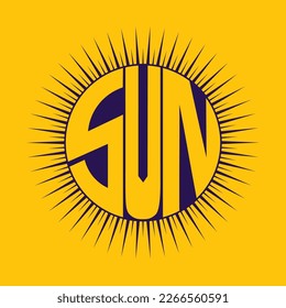 Sun with typography vector clip art
