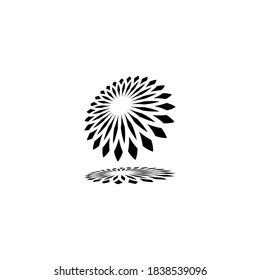 sun umbrella abstract icon logo vector 