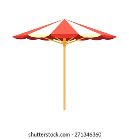 Sun Umbrella Beach Accessory. Isolated Icon Pictogram. Eps 10 Vector Illustration.