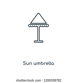 Sun umbrella concept line icon. Linear Sun umbrella concept outline symbol design. This simple element illustration can be used for web and mobile UI/UX.