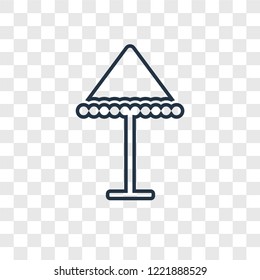 Sun umbrella concept vector linear icon isolated on transparent background, Sun umbrella concept transparency concept in outline style