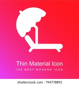 Sun Umbrella and Deck Chair red and pink gradient material white icon minimal design