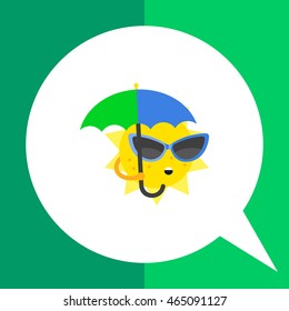 Sun with Umbrella Icon