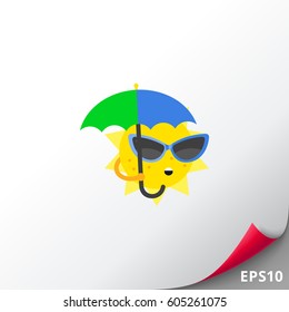 Sun with Umbrella Icon