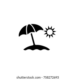 Sun Umbrella Icon. Beach holidays simple icon. Travel element icon. Premium quality graphic design. Signs, outline symbols collection icon for websites, web design on white background