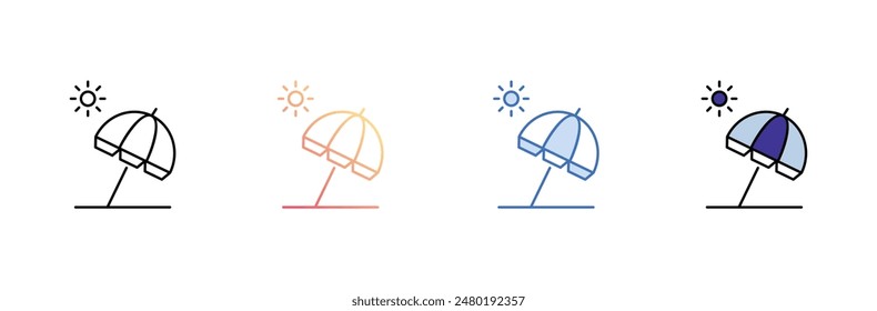 Diseño del icono del paraguas del sol con el fondo blanco ilustración de stock