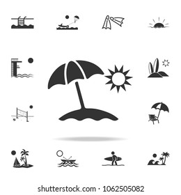 Sun Umbrella Icon. Detailed set of beach holidays icons. Premium quality graphic design. One of the collection icons for websites, web design, mobile app on white background