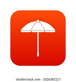Sun umbrella icon digital red for any design isolated on white vector illustration