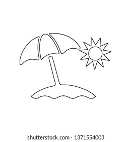 Sun Umbrella icon. Element of Beach for mobile concept and web apps icon. Outline, thin line icon for website design and development, app development