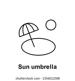 Sun umbrella icon. Element of summer holiday icon. Thin line icon for website design and development, app development. Premium icon