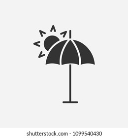 Sun umbrella icon illustration,vector - sign symbol