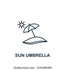Sun Umbrella icon. Line simple Summer icon for templates, web design and infographics