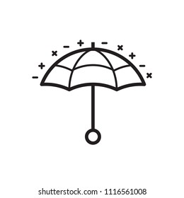 Sun umbrella icon or logotype template. Parasol logo or emblem in line art style.
