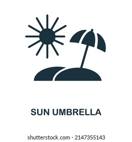 Sun Umbrella icon. Monochrome simple Sun Umbrella icon for templates, web design and infographics