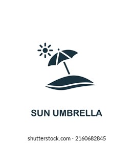 Sun Umbrella icon. Monochrome simple Summer icon for templates, web design and infographics