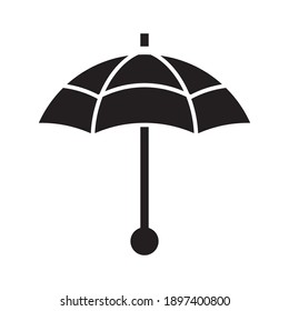 Icono del paraguas solar. Abrir la imagen prediseñada de parasol en forma de contorno.
