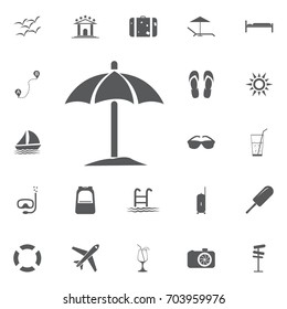 Sun Umbrella Icon Summer set