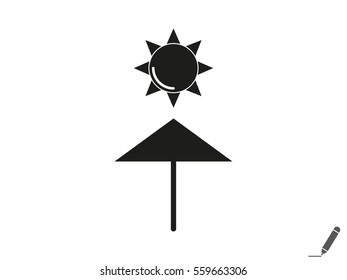 sun umbrella, icon, vector illustration eps10