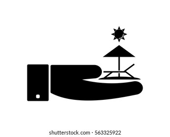 sun umbrella, icon, vector illustration eps10