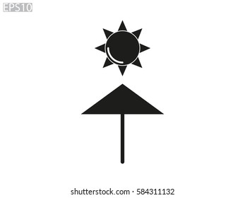 sun umbrella, icon, vector illustration eps10