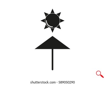 sun umbrella, icon, vector illustration eps10