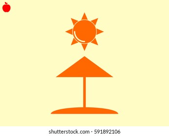 sun umbrella, icon, vector illustration eps10