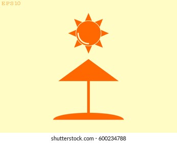 sun umbrella, icon, vector illustration eps10