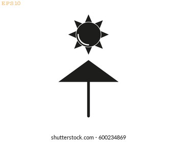sun umbrella, icon, vector illustration eps10