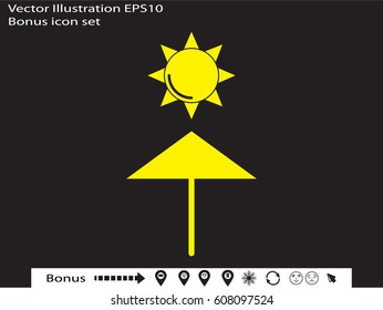 sun umbrella, icon, vector illustration eps10