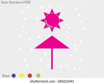 sun umbrella, icon, vector illustration eps10