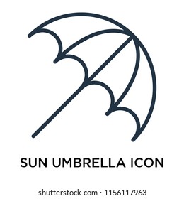 Sun umbrella icon vector isolated on white background, Sun umbrella transparent sign , thin pictogram or outline symbol design in linear style