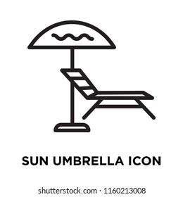 Sun umbrella icon vector isolated on white background, Sun umbrella transparent sign , linear symbol and stroke design elements in outline style