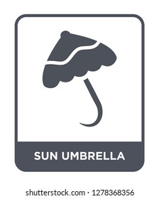 sun umbrella icon vector on white background, sun umbrella trendy filled icons from Brazilia collection, sun umbrella vector illustration